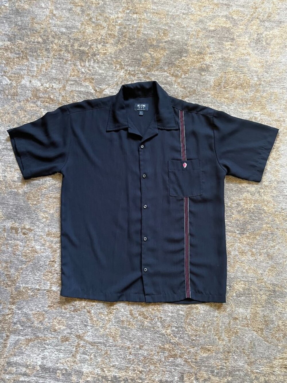 Vintage BC Ethic Bowling Shirt.  Black  L